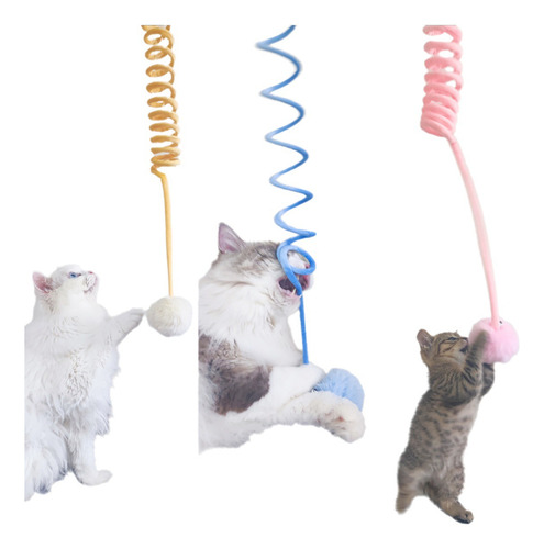 Juguete Interactivo Para Gatos Con Bolas De Piel De Conejo C