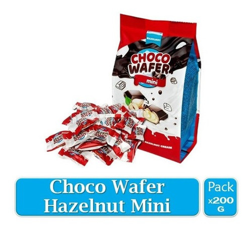 Galleta Choco Wafer Mini Crema De Avellanas Bolsa X200 Grs