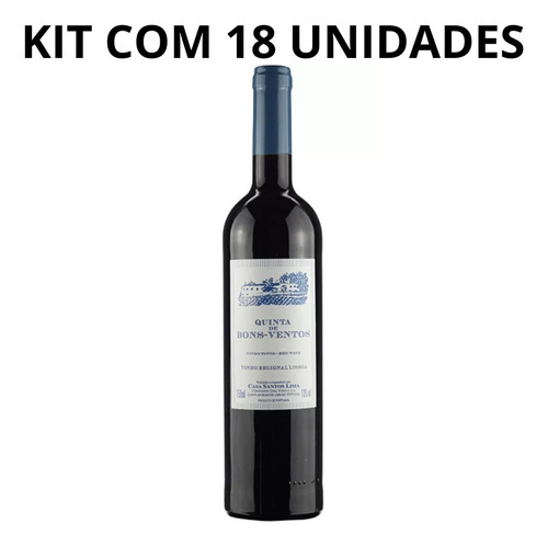 Vinho Portugues Quinta De Bons Ventos 750ml Tinto Cx Com 18