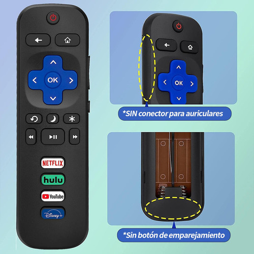 . 6pcs Control Compatible Con Hisense Roku Tv Smart Pantalla