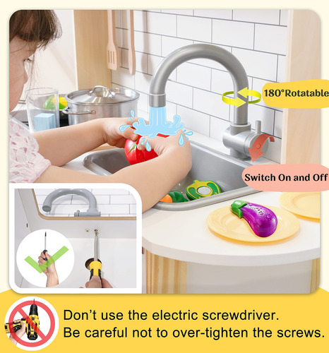 Juego Cocina Madera Chef Niños Luces Sonidos Accesorios 18 Color