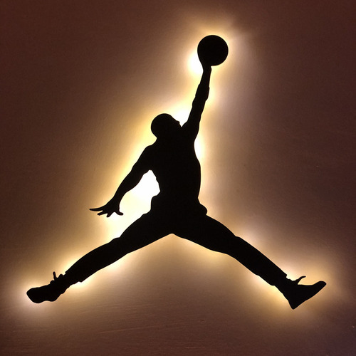 Cuadro Michael Jordan Led A Pilas - Madera - 50 Cm X 50 Cm -