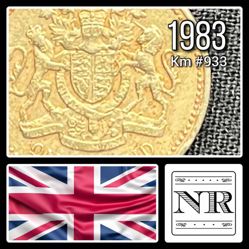 Inglaterra - 1 Pound - Año 1983 - Km #933 - Escudo Uk
