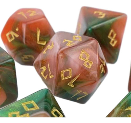 Juego De Dados Poliédricos D20 D12 D10 D8 D6 D4, 7 Piezas