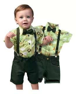 Roupa Infantil Menino Ensaio Fotográfico Safari Festa Aniver