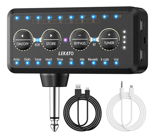 Lekato Amplificador De Auriculares Para Guitarra, Mini Ampli