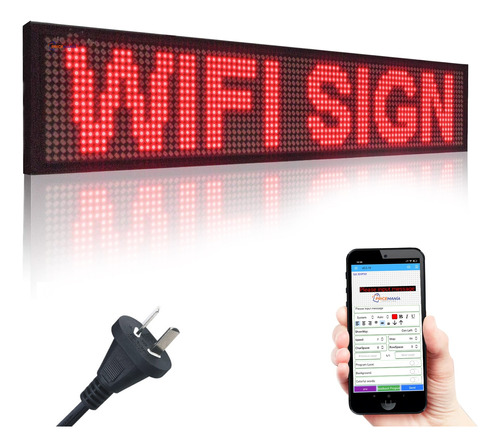 Cartel Led Programable Movimiento Dinamico Rojo Azul Bl Wifi