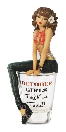 Hipo Octubre Niña Trick Tratar Vaso Chupito Girl Figurine By