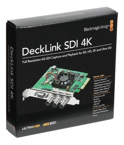 Placa De Captura Blackmagic Decklink Sdi 4k Capture Playback