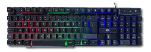 Teclado Gamer Rgb Megalite Cable Usb Español Ctc-892 Negro Español Latinoamérica