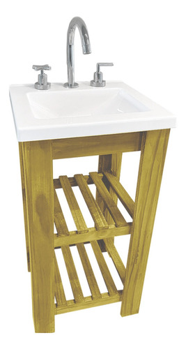 Imagen 3 de 9 de Vanitory Madera Pino Campo Acrilico Deck 40cm Rustic 3ag Cta