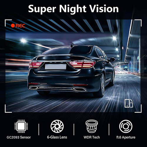 C Dash Cam 4k, Grabación Frontal Hd, Visión Nocturna Y Condu