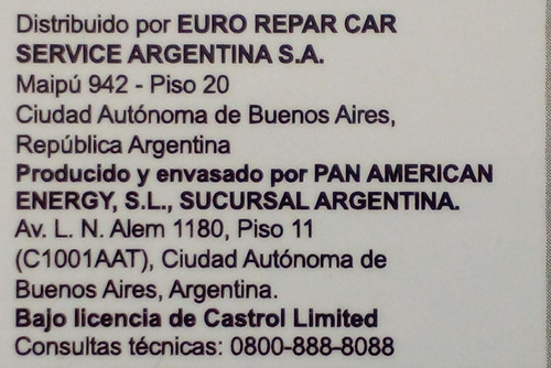 Imagen 2 de 8 de Aceite De Motor Eurorepar 4 Litros 5w 30 Sintetico