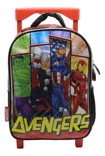 Mochila Escolar Cresko Avengers Marvel Carrito Rueditas