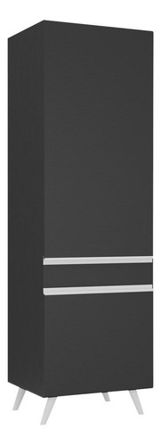 Paneleiro 2 Portas 62cm Veneza Multimóveis V3739 Cor Preto/Branco