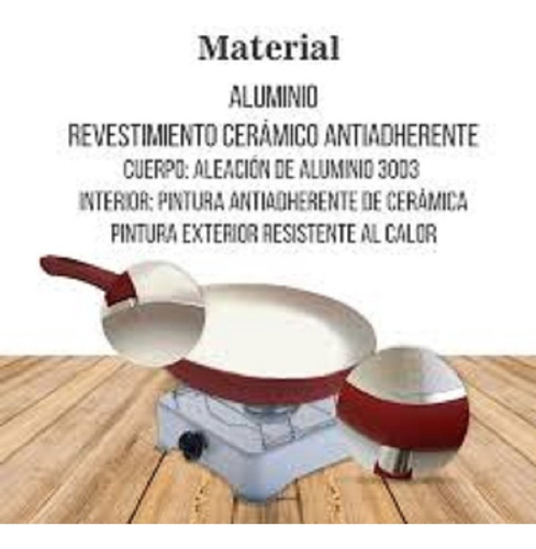 Imagen 3 de 5 de Sarten De Aluminio Interior Ceramica De 28 Cm
