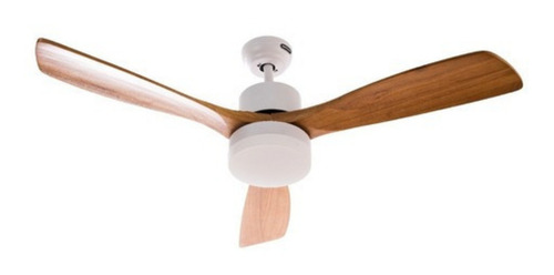 Imagen 2 de 2 de Ventilador de techo Masterfan Aria blanco con 3 aspas color madera, 52" de diámetro 127 V