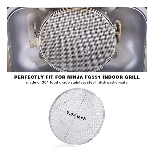 Splatter Shield Para Ninja Fg551 Foodi, Acero Inoxidable Spl