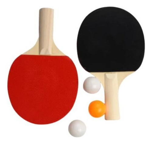 Kit 2 Raquete Tênis De Mesa Lisa Com 3 Bolinhas Ping Pong