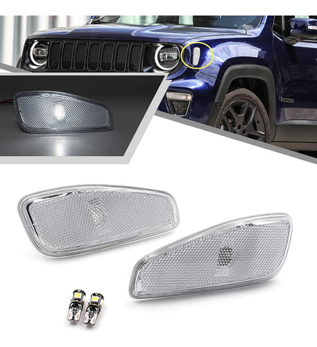 2 Luz Led Blanca Marcador Lateral Para Jeep Renegade Lente