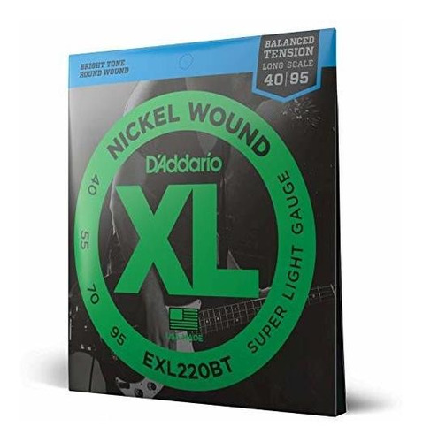 Cuerdas Bajo D'addario Exl220bt 45-65, Niqueladas, Tensión