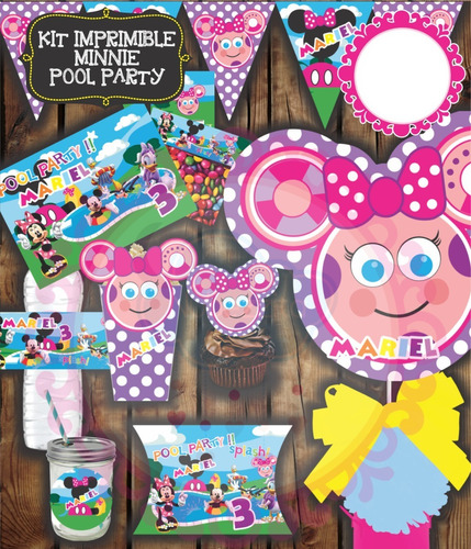 Kit Imprimible Minnie Pool Party