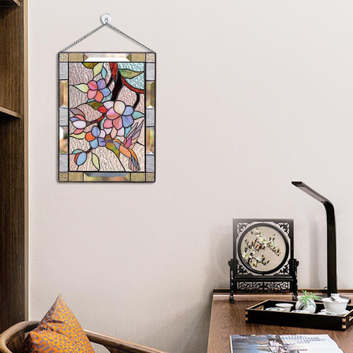 Rectangular Ventana Colgante Panel Atrapasoles Cereza