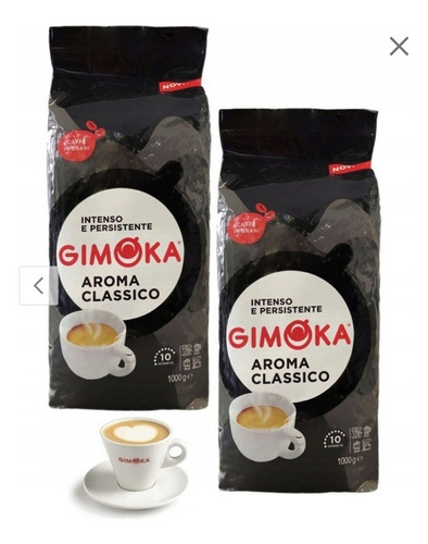 Café Granos Gimoka Aroma Classico X 1 Kg Italia X 2 Unidades