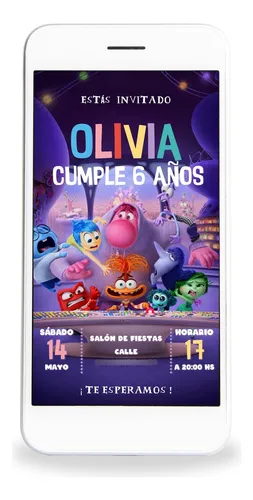 comprar Invitaciones De Cumpleaños Digital Intensamente - 4 Modelos