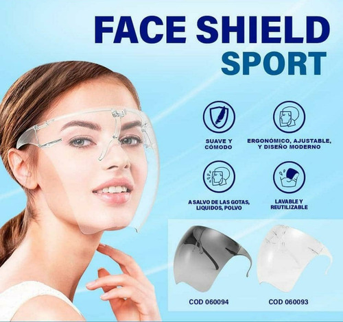 Mascara Facial Acrílico Face Shield Unisex 