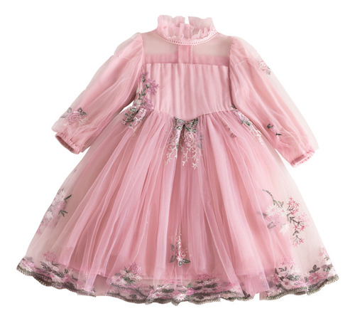 Vestido Flower Princess, Bonita Falda Estilo Corte Manga Abu