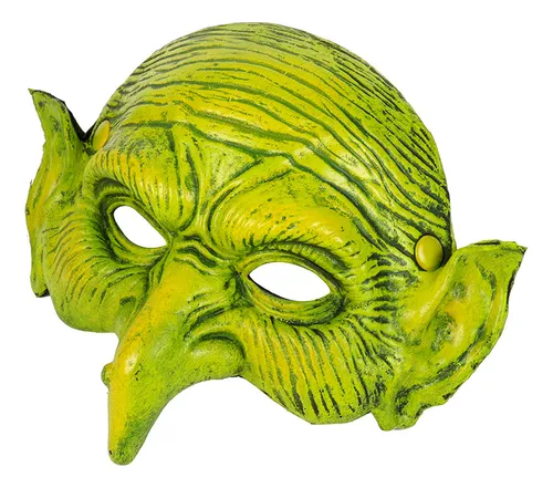 Máscara De Bruja De Media Cara Verde Para Fiesta De Disfrace