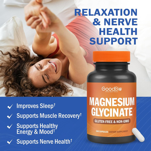 Glicinato De Magnesio 500 Mg Cápsulas - Magnesio De Alta ...