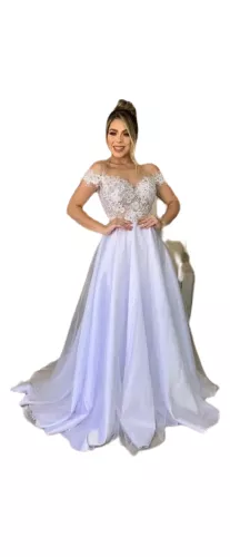 Vestido Noiva Princesa Com Véu Longo Casamento Lindo 'e150