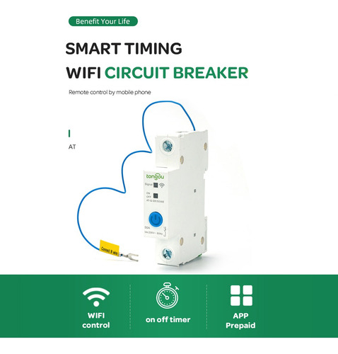 Interruptor Automático De Disyuntores Wifi 1p Y Asistente