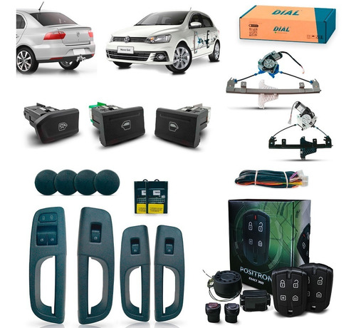 Kit Vidro Elétrico + Positron Gol G7 Voyage 4 Porta Completo