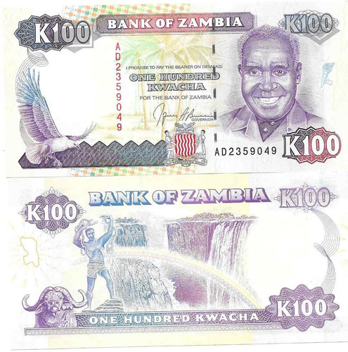 Billete De Zambia 100 Kwanza Año 1991 Sin Circular