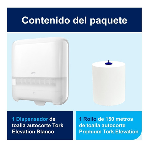 Dispensador Toalla En Rollo Autocorte Tork + Carga Gratis
