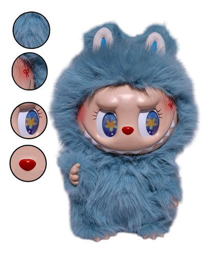 Labubu Flor Azul Zimomo Colección 38 Cm Calidad 1:1