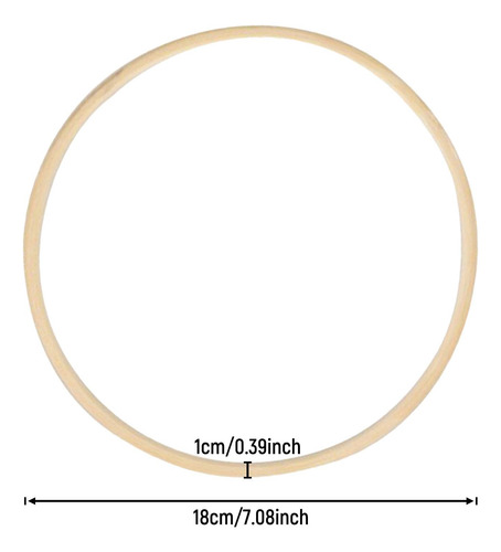 Anillo De Madera De Bambú Atrapasueños 18 Cm Madera 18 Cm