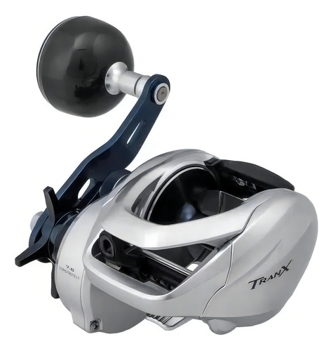 Carrete Shimano Tranx 401 Hg, 6 rodamientos, color plateado, lado de la manivela izquierda
