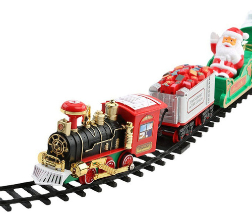 Tren Navideño A Pilas Con Elfos En Movimiento, Luces Y