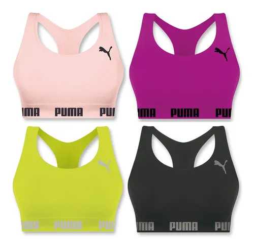 Top Puma Sem Costura Costas Nadador Microfibra Original Menor preço em Top Puma Sem Costura Costas Nadador Microfibra Original