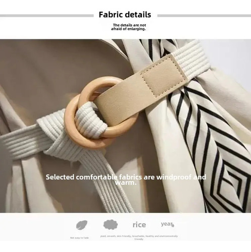 Gabardina De Longitud Media A La Moda Para Mujer
