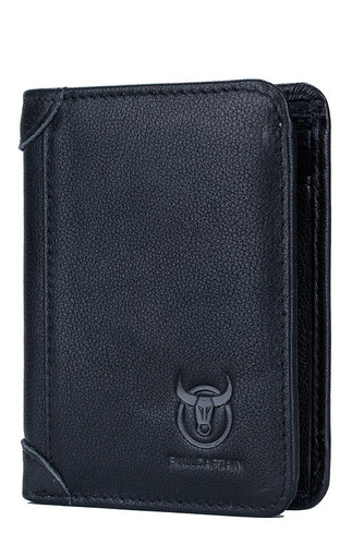 Cartera Piel Genuina Bullcaptain Rfid bloqueo Billetera