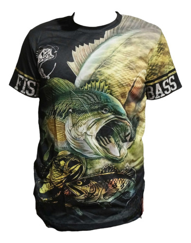 Polera Camiseta Estampado Pesca Outdoor Pls8