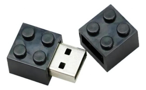 Pen Drive Formato Peça Lego Blocos Preto 8 Gb