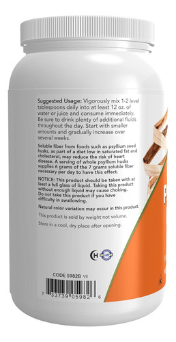 Cáscaras Enteras De Psyllium En Polvo Now 680 G