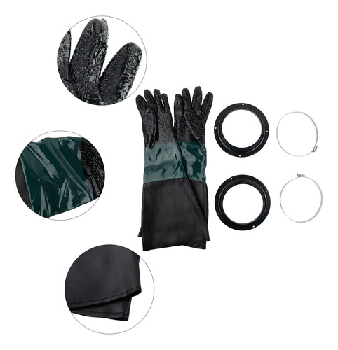 Guantes Para Limpieza Con Arena De 23,6 X 11,8 Pulgadas, 2 P