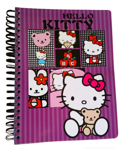 Libreta Hello Kitty Morada 6 Materias
